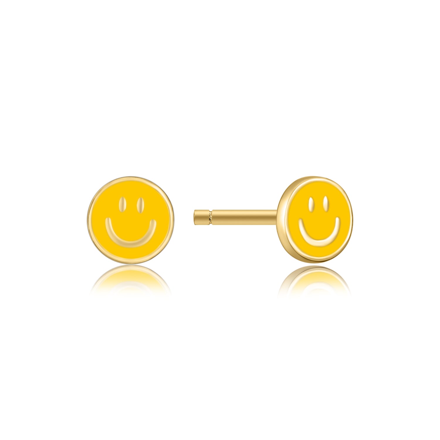 Happy Kids II | Mandarine Single Earring | Yellow Enamel | 14K Gold Plated 925 Silver