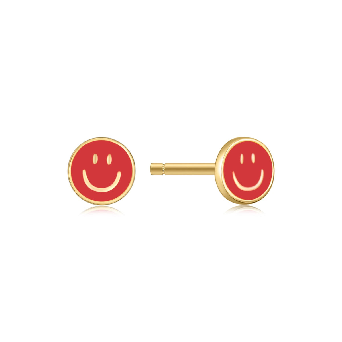 Happy Kids II | Mandarine Single Earring | Red Enamel | 14K Gold Plated 925 Silver