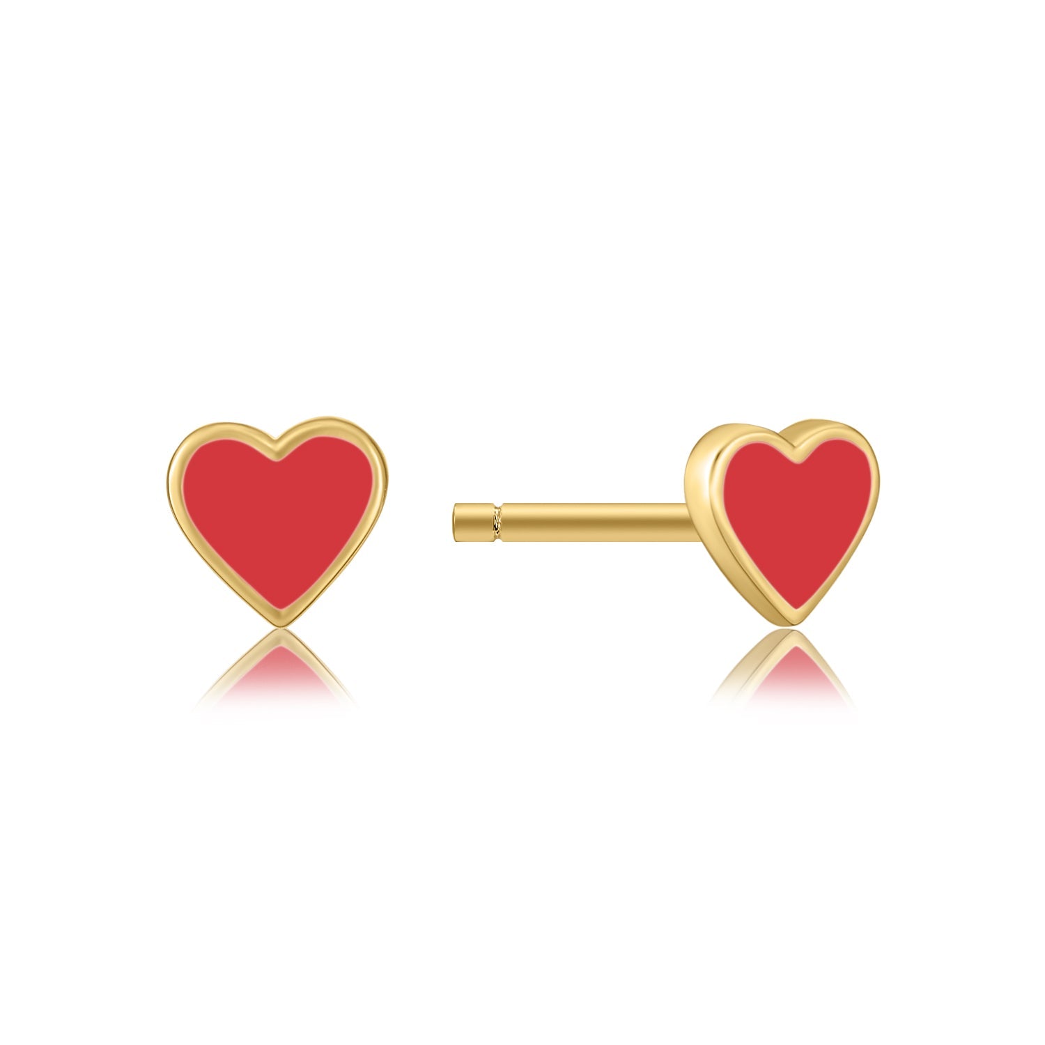 Happy Kids II | Mango Single Earring | Red Enamel | 14K Gold Plated 925 Silver