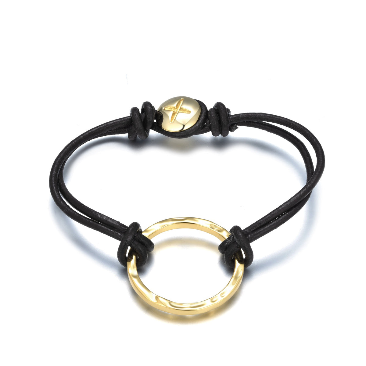 AEON II | Austin Bracelet | Brown Cord &amp; 18K Gold Plated 925 Silver