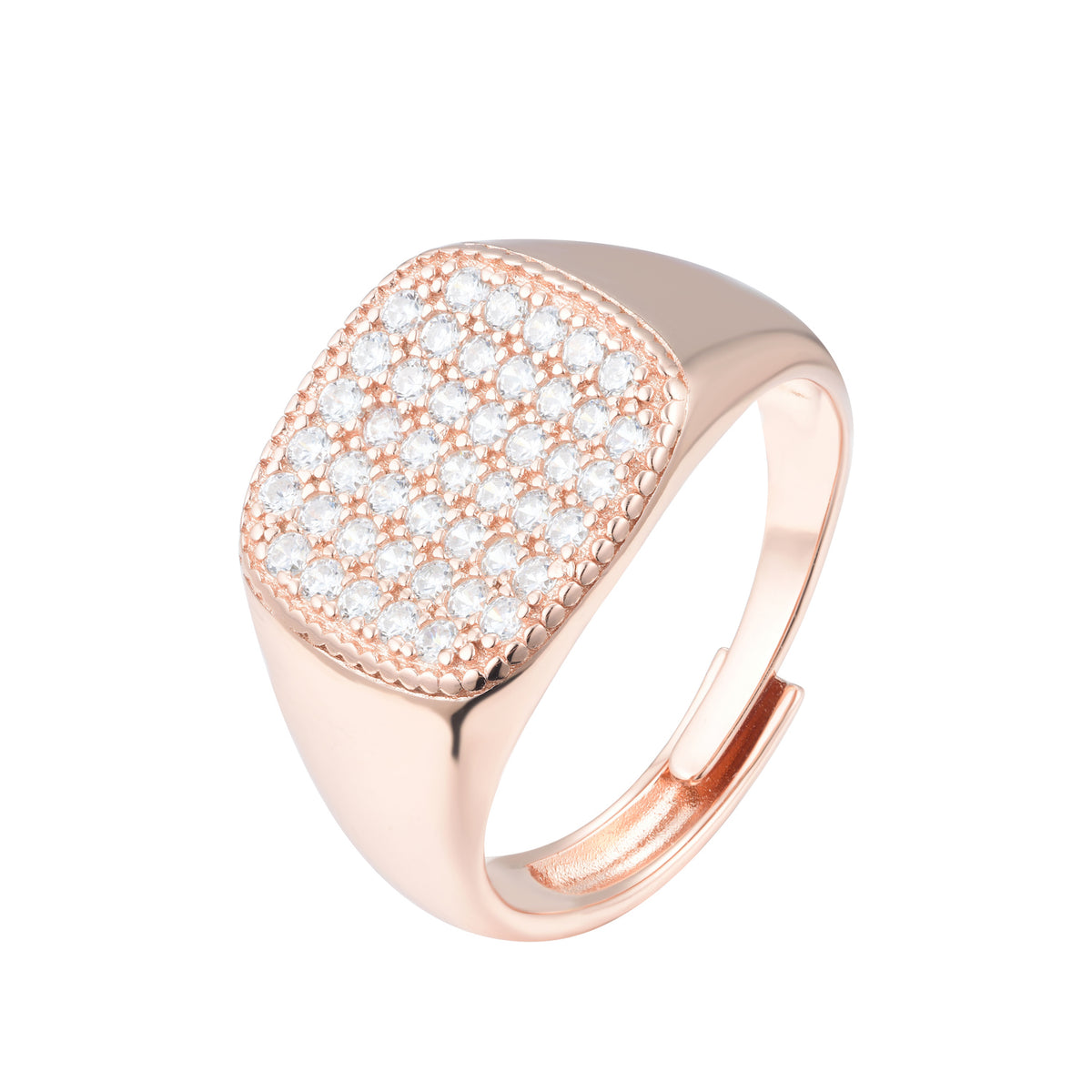 Fortuna | San Gimignano Ring | 925 Silver | White CZ | Rose Gold Plated