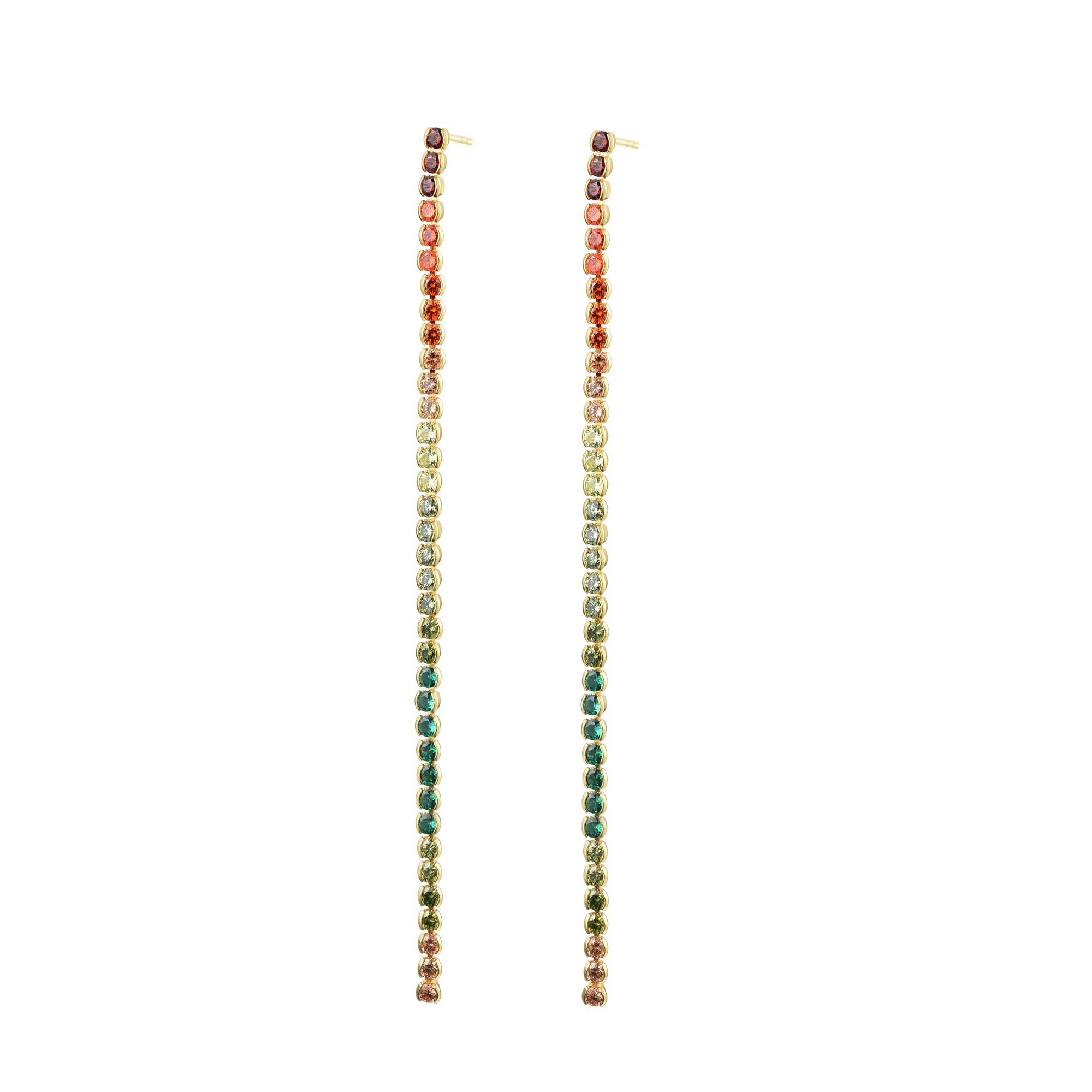 Ferentina | Macaron Earrings | 925 Silver | Multicolor CZ | 18K Gold Plated