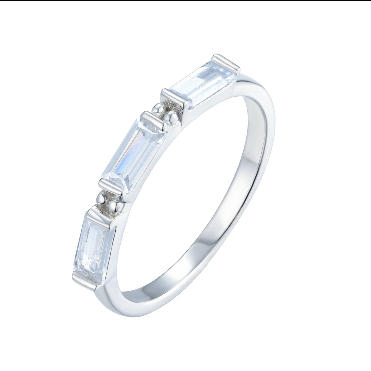Ferentina | Dulce de leche Ring | 925 Silver | White CZ | Rhodium Plated