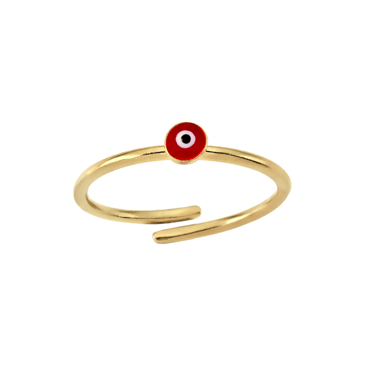 Mati | Tiny Ring | Red Enamel | 18K Gold Plated 925 Silver