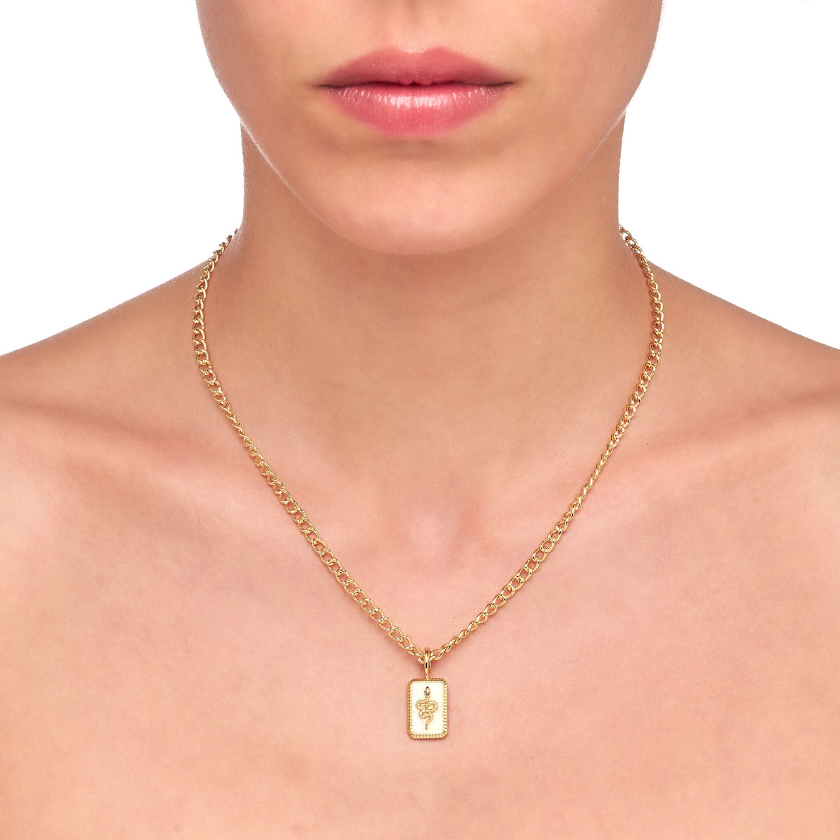 Lucina | Guava Necklace | Opal | 14K Gold Plated Brass