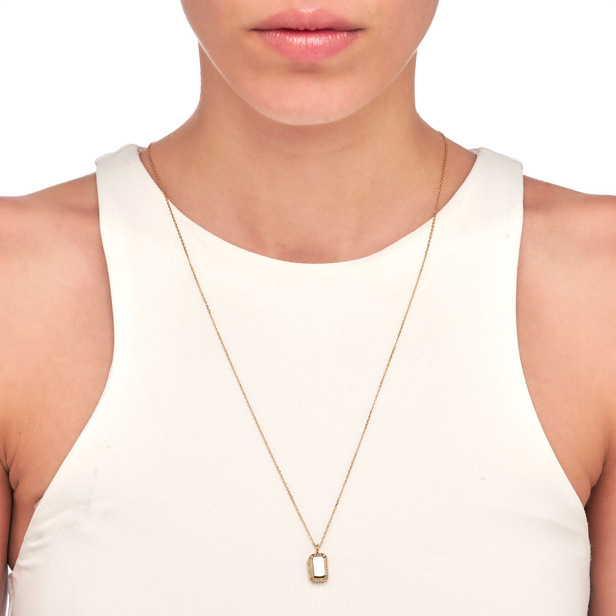 Cybele | Plantain Necklace | White CZ | 14K Gold Plated 925 Silver