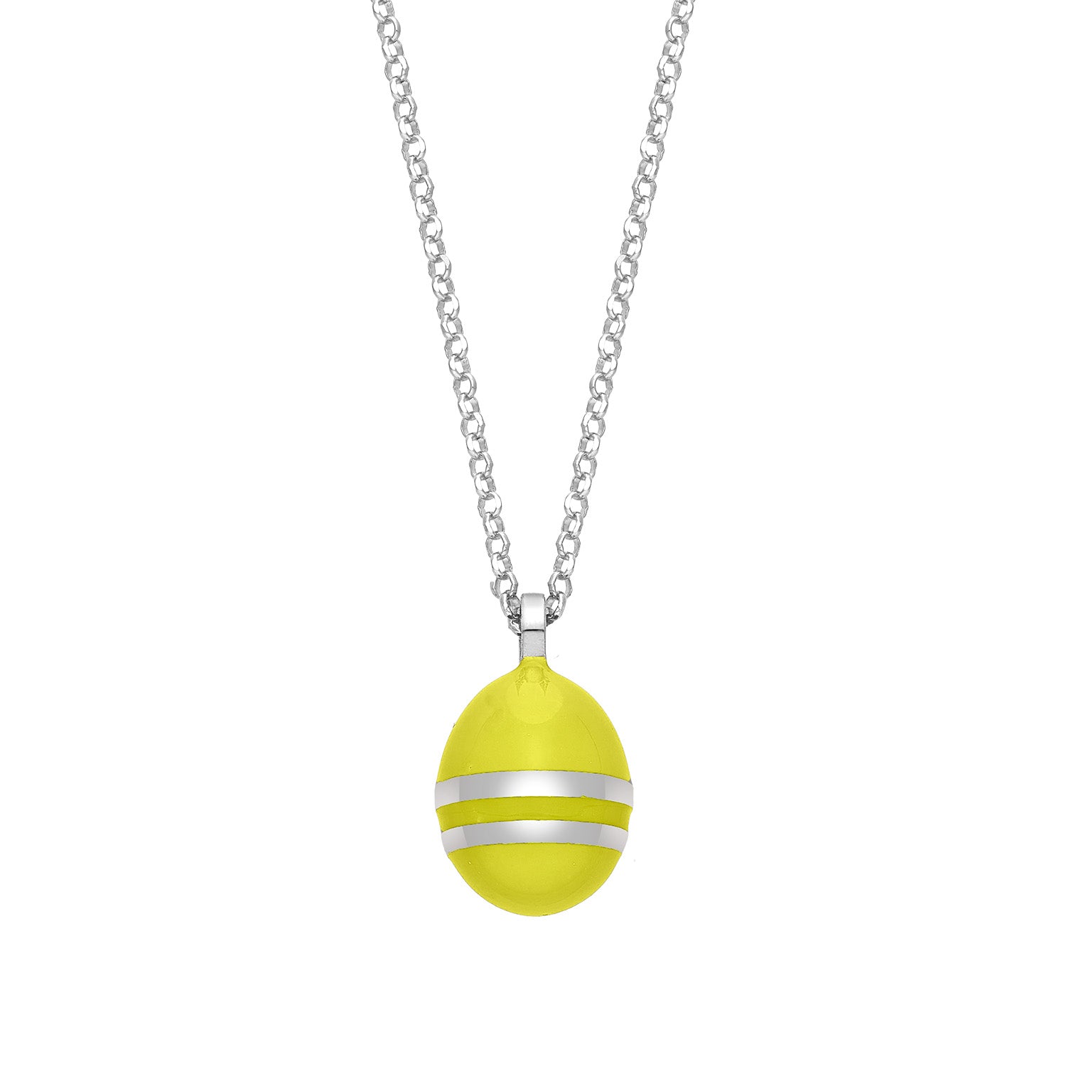 Easter Egg Canary Yellow | Enamel | Rhodium Plated 925 Silver