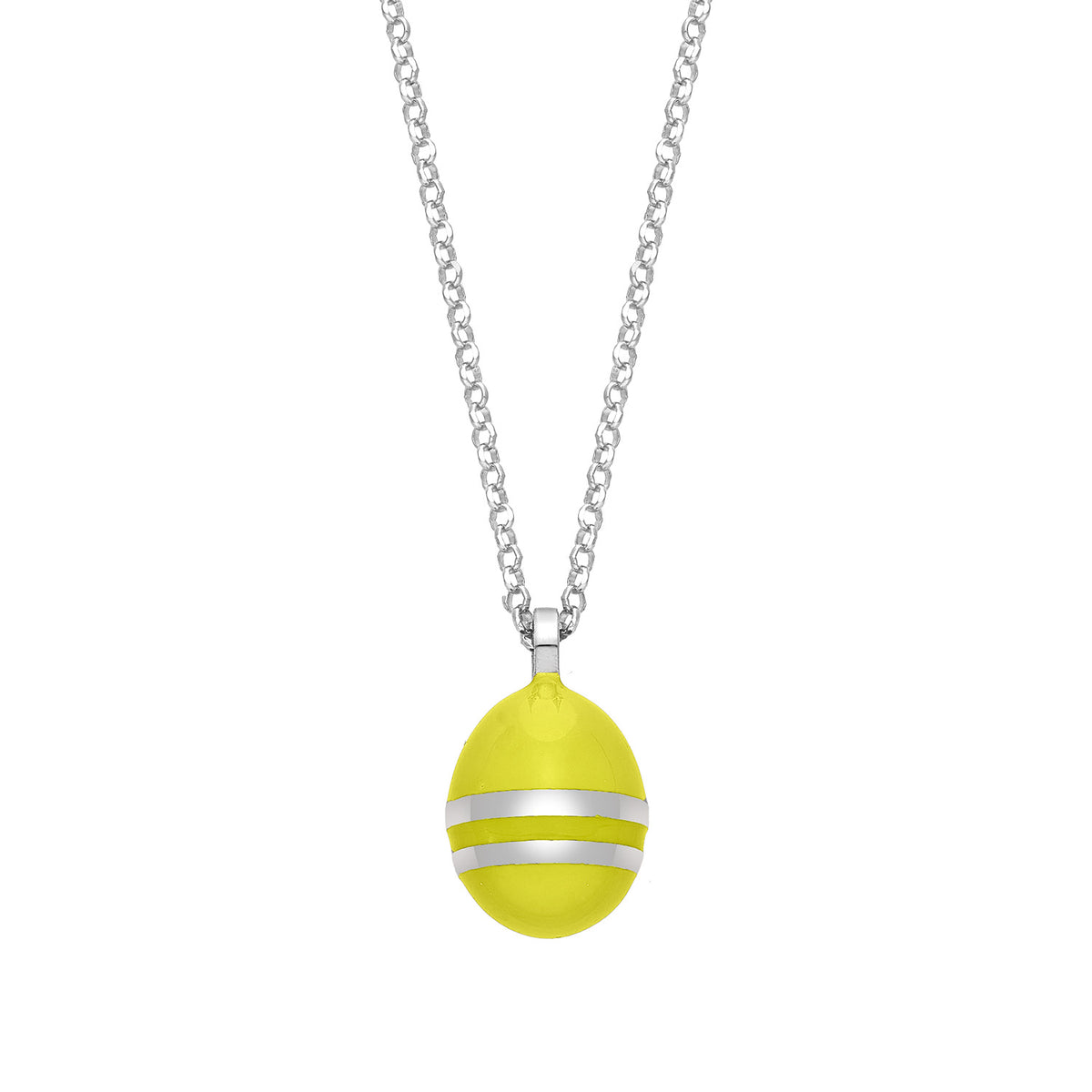 Easter Egg Canary Yellow | Enamel | Rhodium Plated 925 Silver