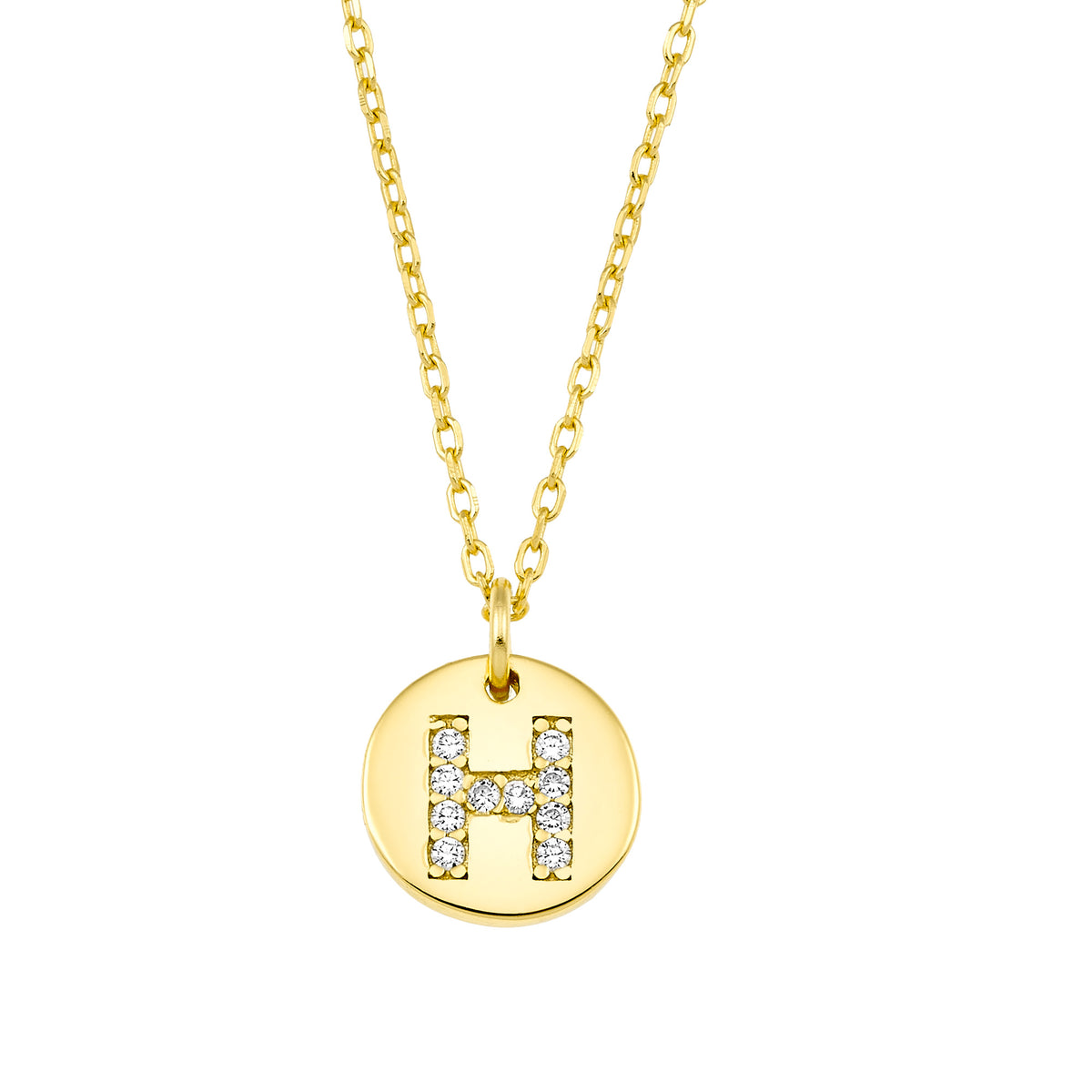 Magna | H Letter Necklace | White CZ | 18K Gold Plated 925 Silver