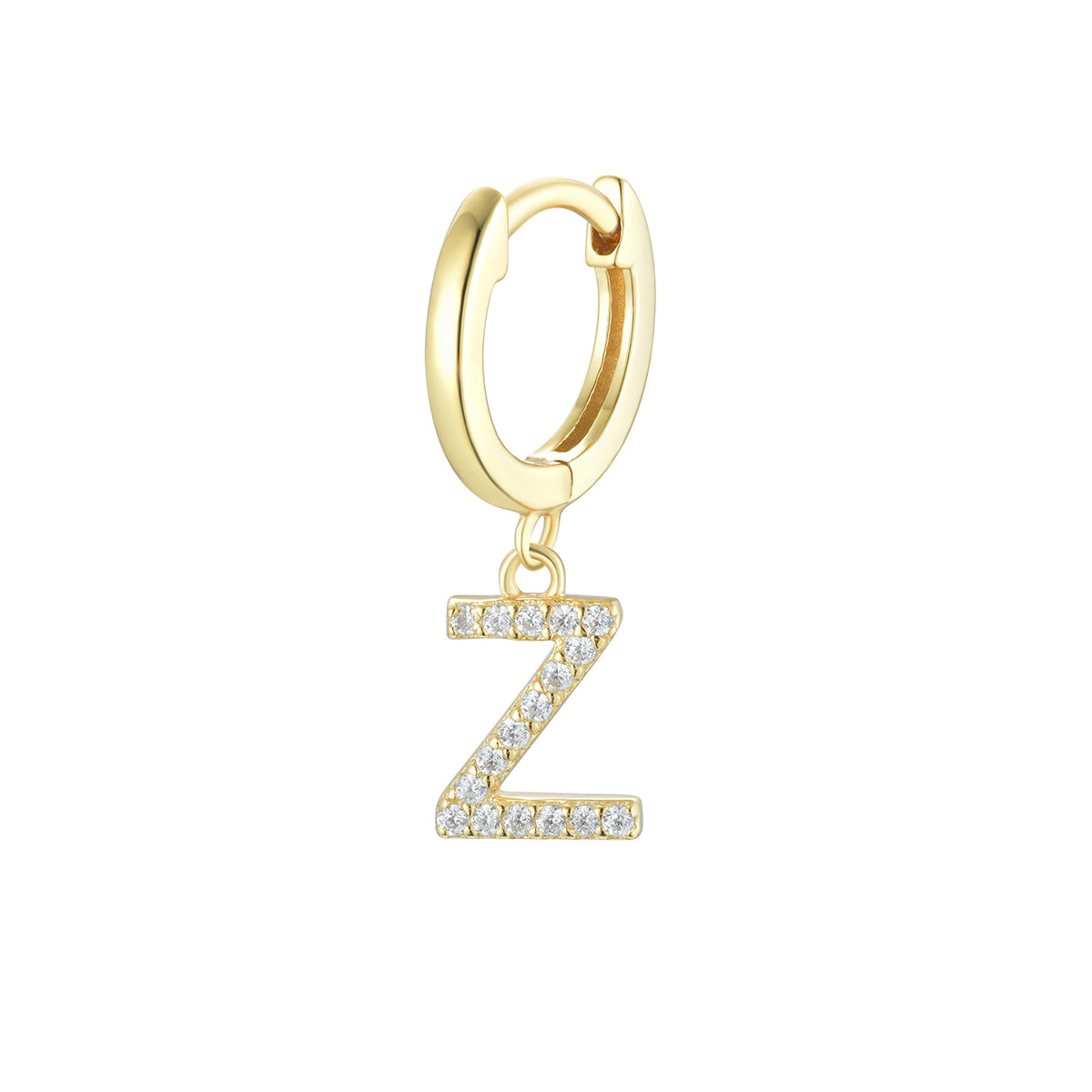 Magna | Z Letter Single Earring | White CZ | 18K Gold Plated 925 Silver